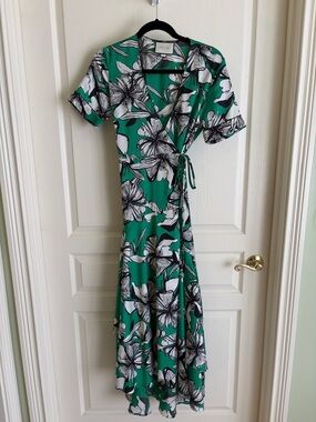 Alexis Green Floral Wrap Maxi Dress
